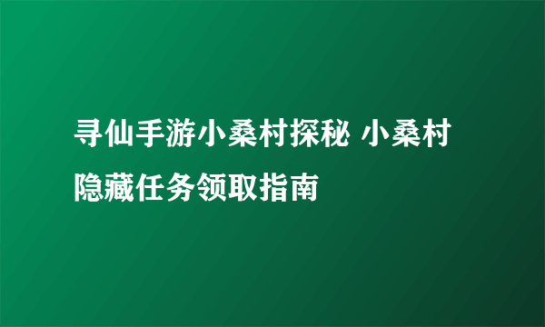 寻仙手游小桑村探秘 小桑村隐藏任务领取指南