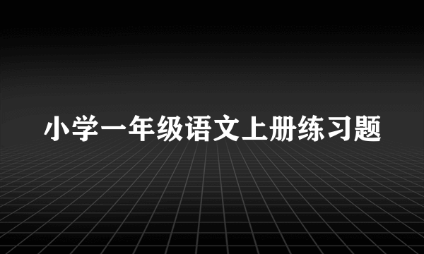 小学一年级语文上册练习题
