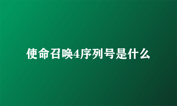 使命召唤4序列号是什么