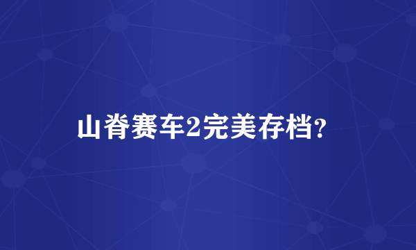 山脊赛车2完美存档？
