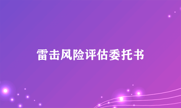 雷击风险评估委托书