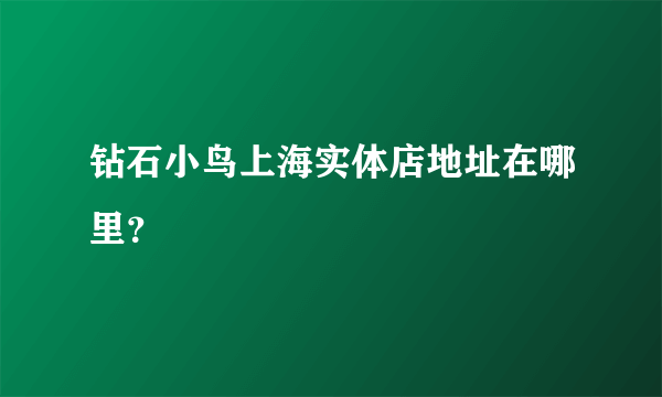 钻石小鸟上海实体店地址在哪里？