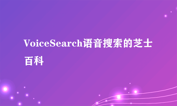 VoiceSearch语音搜索的芝士百科