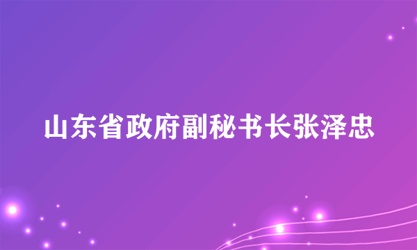 山东省政府副秘书长张泽忠