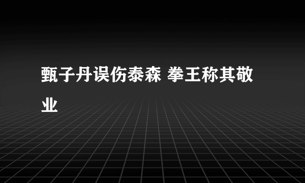 甄子丹误伤泰森 拳王称其敬业