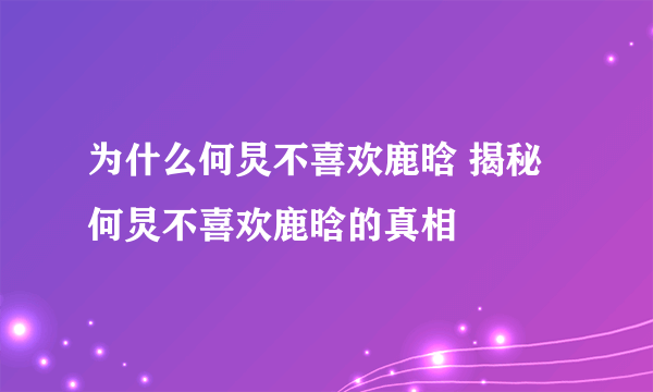 为什么何炅不喜欢鹿晗 揭秘何炅不喜欢鹿晗的真相