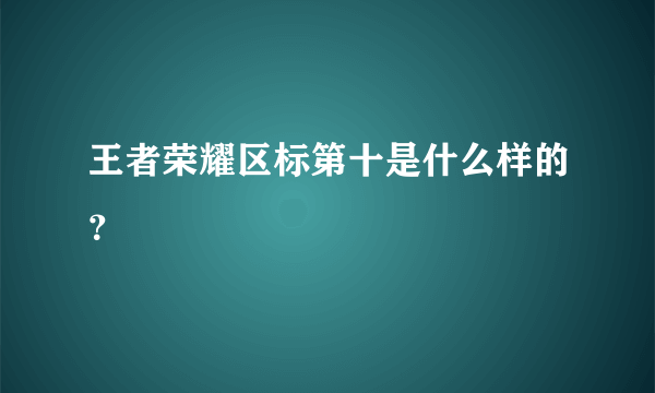 王者荣耀区标第十是什么样的？