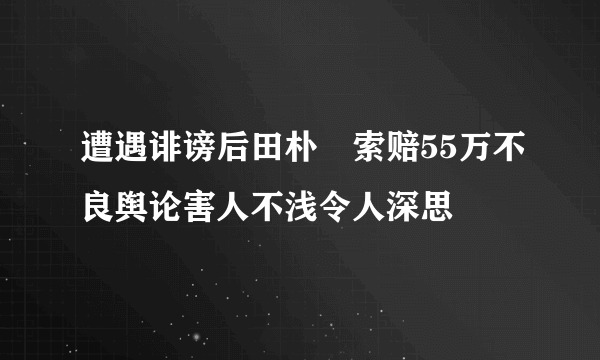 遭遇诽谤后田朴珺索赔55万不良舆论害人不浅令人深思