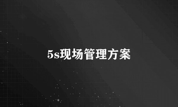 5s现场管理方案