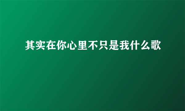 其实在你心里不只是我什么歌