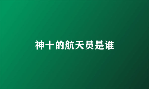 神十的航天员是谁