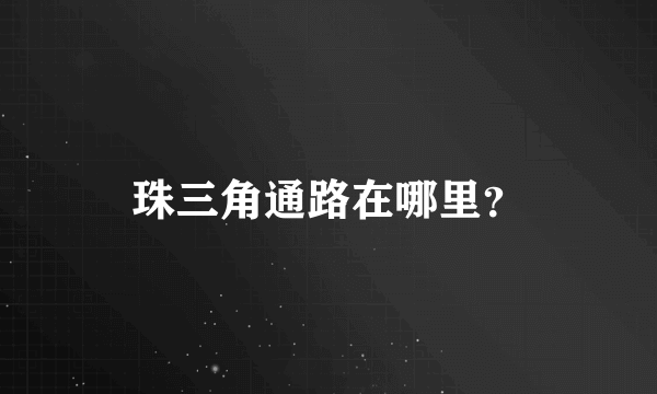 珠三角通路在哪里？