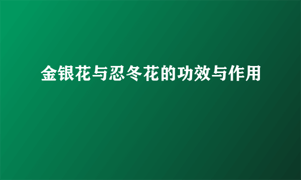 金银花与忍冬花的功效与作用