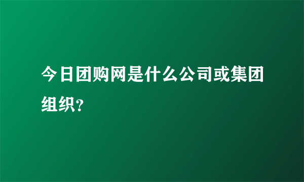 今日团购网是什么公司或集团组织？