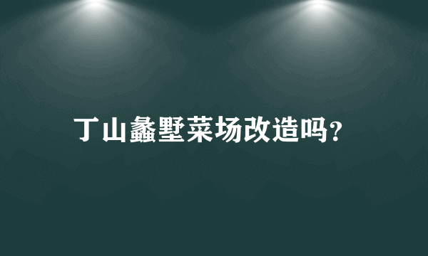 丁山蠡墅菜场改造吗？