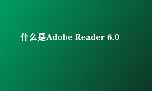 什么是Adobe Reader 6.0