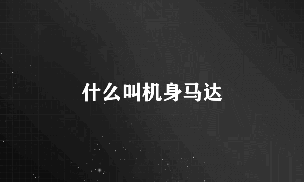 什么叫机身马达