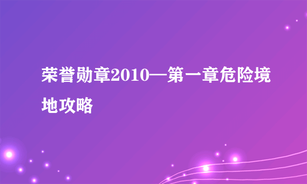 荣誉勋章2010—第一章危险境地攻略