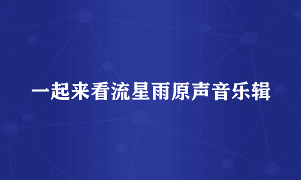 一起来看流星雨原声音乐辑