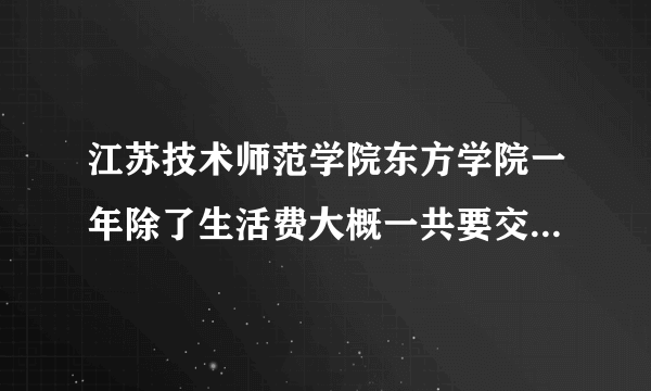 江苏技术师范学院东方学院一年除了生活费大概一共要交多少钱啊
