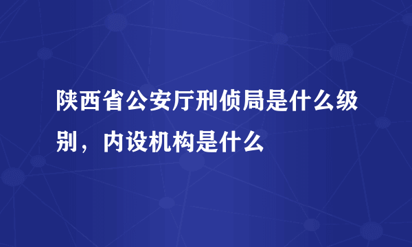 陕西省公安厅刑侦局是什么级别，内设机构是什么