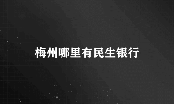 梅州哪里有民生银行