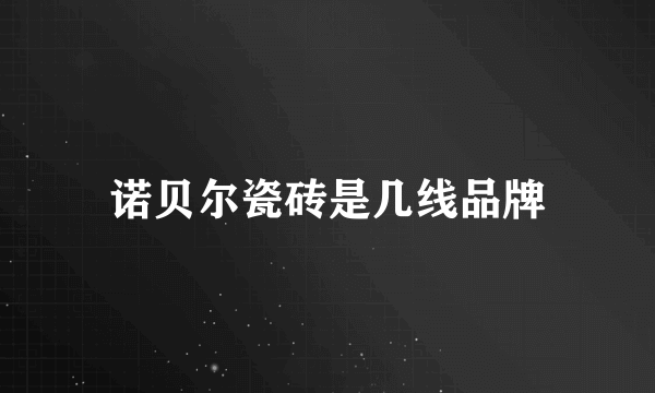 诺贝尔瓷砖是几线品牌