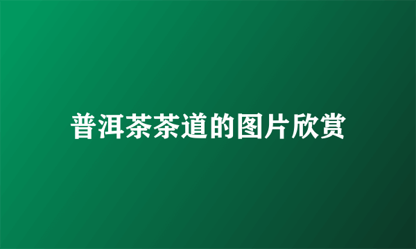 普洱茶茶道的图片欣赏