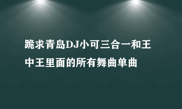 跪求青岛DJ小可三合一和王中王里面的所有舞曲单曲