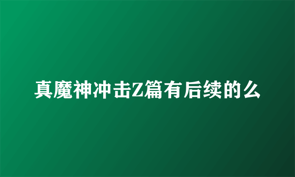 真魔神冲击Z篇有后续的么