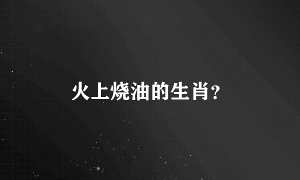 火上烧油的生肖？