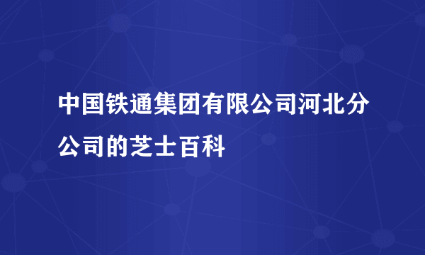 中国铁通集团有限公司河北分公司的芝士百科