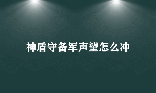 神盾守备军声望怎么冲