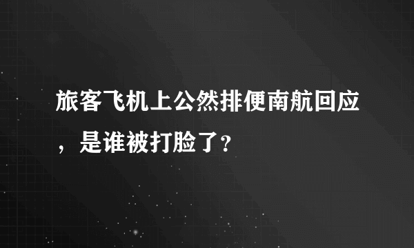 旅客飞机上公然排便南航回应，是谁被打脸了？