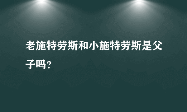 老施特劳斯和小施特劳斯是父子吗？
