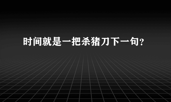 时间就是一把杀猪刀下一句？