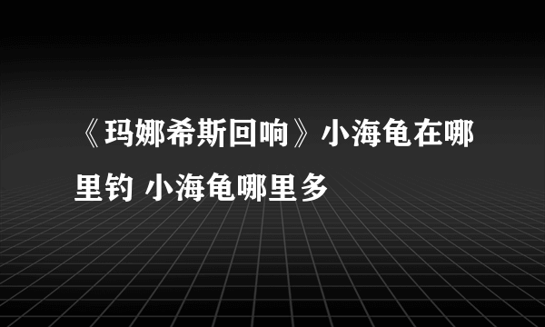 《玛娜希斯回响》小海龟在哪里钓 小海龟哪里多