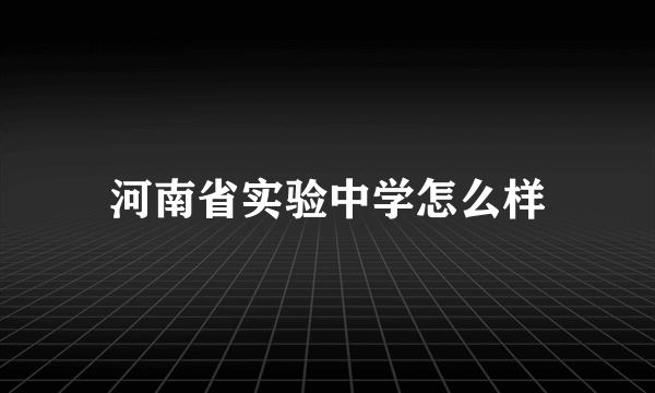 河南省实验中学怎么样