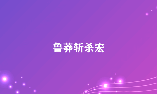 鲁莽斩杀宏
