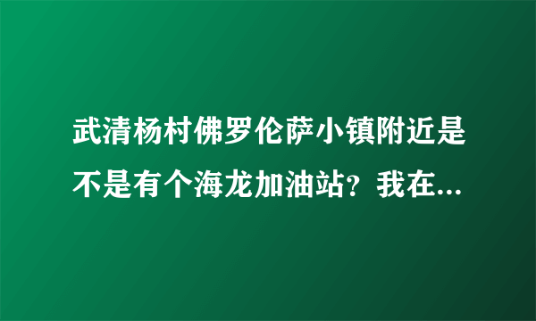 武清杨村佛罗伦萨小镇附近是不是有个海龙加油站？我在北仓怎么去最近？？？