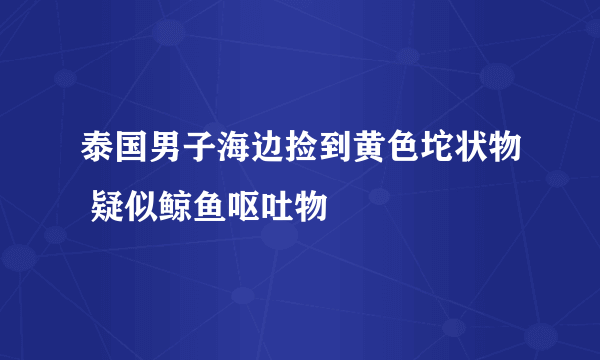 泰国男子海边捡到黄色坨状物 疑似鲸鱼呕吐物