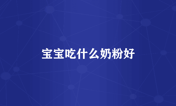 宝宝吃什么奶粉好
