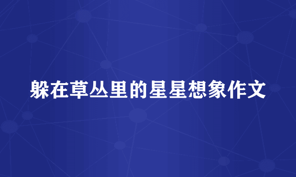 躲在草丛里的星星想象作文