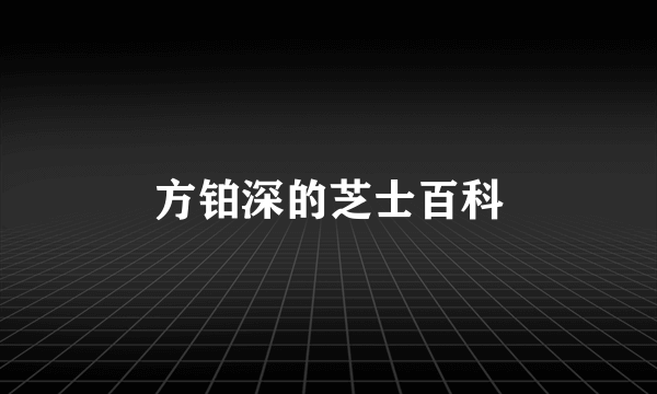 方铂深的芝士百科