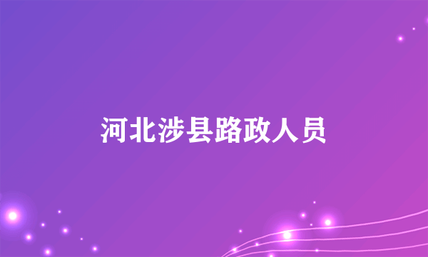 河北涉县路政人员