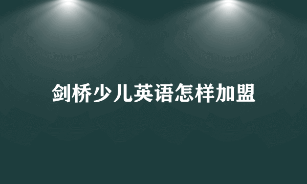 剑桥少儿英语怎样加盟