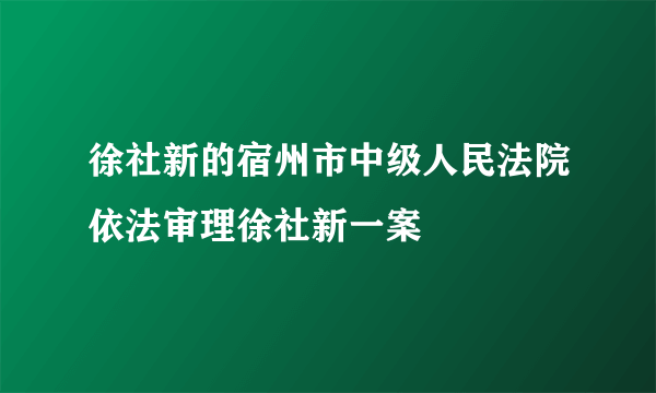徐社新的宿州市中级人民法院依法审理徐社新一案