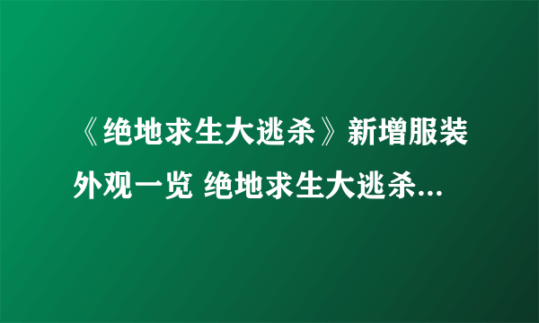 《绝地求生大逃杀》新增服装外观一览 绝地求生大逃杀新服装有哪些