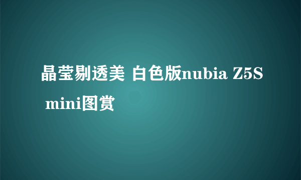 晶莹剔透美 白色版nubia Z5S mini图赏