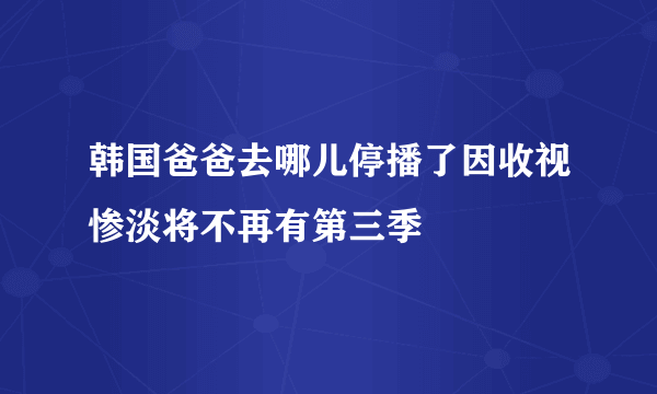 韩国爸爸去哪儿停播了因收视惨淡将不再有第三季